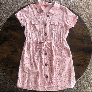 Guess Pink Collared Button Up Dress Size M.